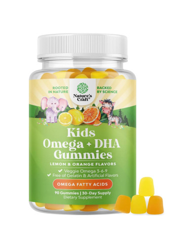 Gomitas DHA Omega 3 Natures Craft 90 Unidades Sin Pescado