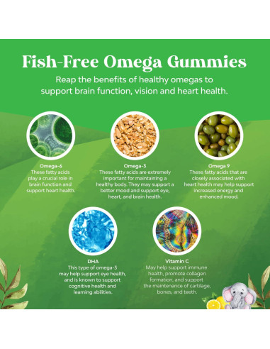 Gomitas DHA Omega 3 Natures Craft 90 Unidades Sin Pescado