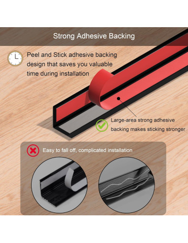 5 Piezas Protectores de Esquinas de Aluminio Negro 48 cm