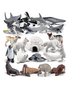 Conjunto de Juguetes Animales Árticos LC JoyCre 22PCS