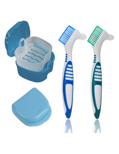 Kit de Limpieza de Dentaduras Olixuzyh 4 Piezas con Cepillos