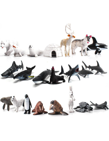 Conjunto de Juguetes Animales Árticos LC JoyCre 22PCS
