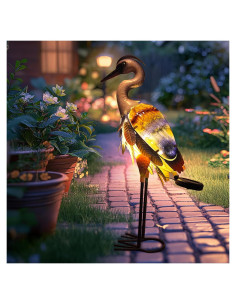 Estatua de Grulla Solar HONGLAND para Jardín 61 cm Multicolor