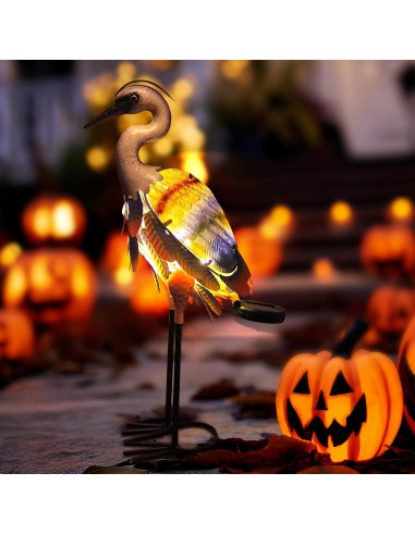 Estatua de Grulla Solar HONGLAND para Jardín 61 cm Multicolor