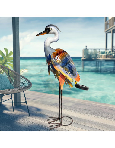 Estatua de Grulla Solar HONGLAND para Jardín 61 cm Multicolor