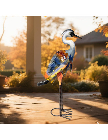 Estatua de Grulla Solar HONGLAND para Jardín 61 cm Multicolor