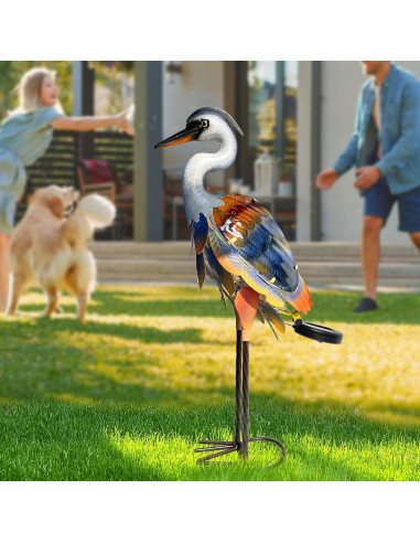 Estatua de Grulla Solar HONGLAND para Jardín 61 cm Multicolor
