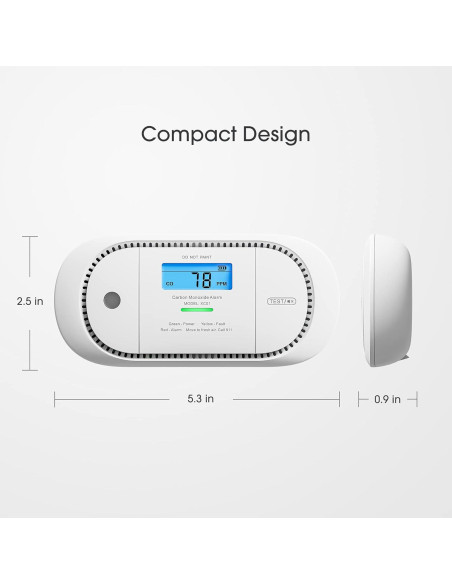 Detector de Monóxido de Carbono X-Sense XC01-R con Pantalla LCD