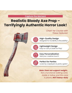 Hacha Falsa Ensangrentada Nicky Bigs 60.96 cm Accesorio Halloween 2