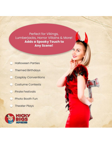 Hacha Falsa Ensangrentada Nicky Bigs 60.96 cm Accesorio Halloween