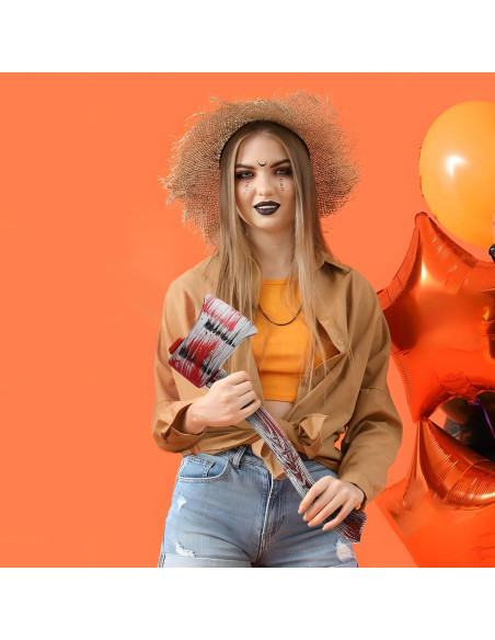 Hacha Falsa Ensangrentada Nicky Bigs 60.96 cm Accesorio Halloween