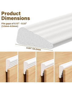 Burlete de Ventana GCJUYA 196 cm Blanco Aislamiento Eficaz 2