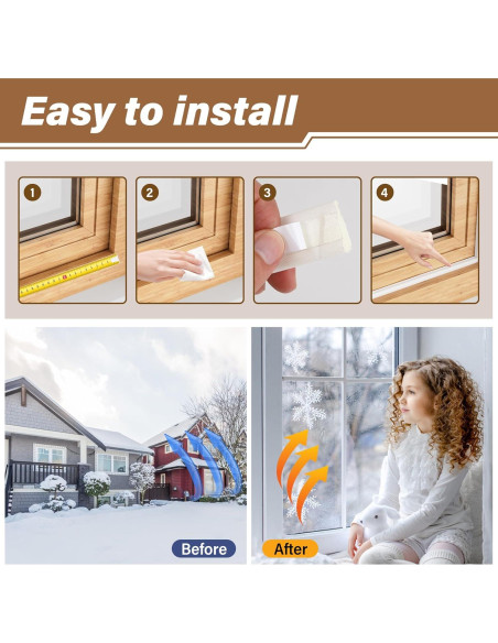 Burlete de Ventana GCJUYA 196 cm Blanco Aislamiento Eficaz