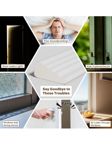 Burlete de Ventana GCJUYA 196 cm Blanco Aislamiento Eficaz