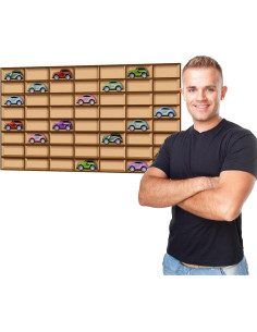 Estante de Madera Menkxi para 56 Autos de Juguete 62.5x35 cm 2