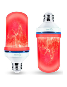 Bombilla LED E26 Yewclls con Efecto Llama - 4 Modos - Rojo 2 Pz