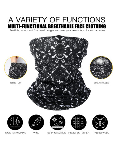 Bufanda Gaiter de Cuello SATINIOR 8 Piezas Estilo Horror