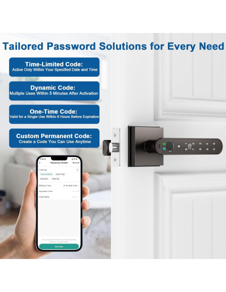 Cerradura Biométrica Inteligente BIWIBON BCA-02 con App y Huella Dactilar