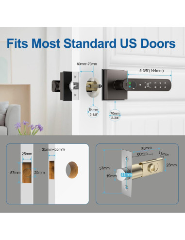Cerradura Biométrica Inteligente BIWIBON BCA-02 con App y Huella Dactilar