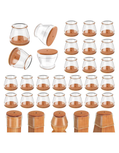 Ansible 24 Pcs Protectores de Suelo Silicona y Fieltro 33-50mm