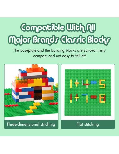 Base de Placas Lekebaby 10 cm x 10 cm Paquete de 12 Verde