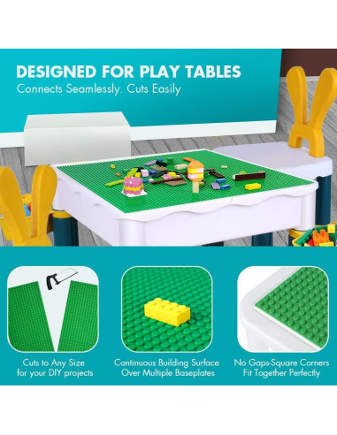 Base de Placas Lekebaby 10 cm x 10 cm Paquete de 12 Verde