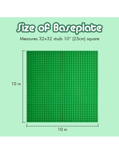 Base de Placas Lekebaby 10 cm x 10 cm Paquete de 12 Verde