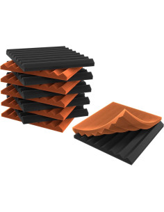 Paquete de 52 Paneles Acústicos Audiosoul 30x30 cm Negro/Naranja 2