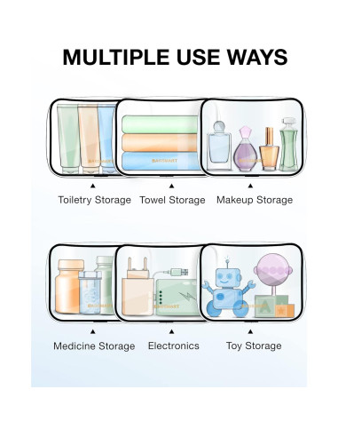 BAGSMART Bolsa de Aseo Transparente 3-Pack TSA 20.8x5.1x15.2cm