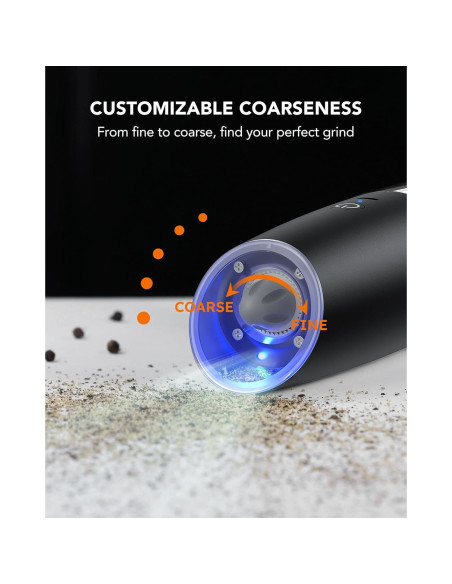 Juego de Molinillos Eléctricos de Sal y Pimienta FORLIM, Recargables USB, Automáticos, Ajuste de Grosor