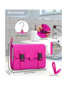 Bolsa de Aseo Colgante Relavel Rosa Intenso Gran Capacidad 2