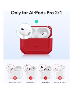 Funda ESR para AirPods Pro 2 y 1 - Protección MagSafe Rojo 2