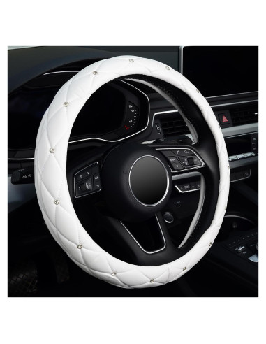 Cubierta de Volante KAFEEK KF10360-ZD Cuero Blanco 37-39 cm