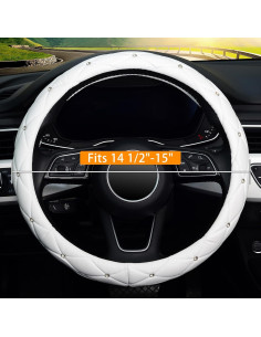 Cubierta de Volante KAFEEK KF10360-ZD Cuero Blanco 37-39 cm 2