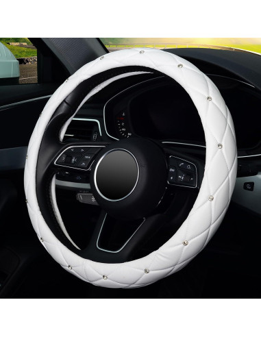 Cubierta de Volante KAFEEK KF10360-ZD Cuero Blanco 37-39 cm