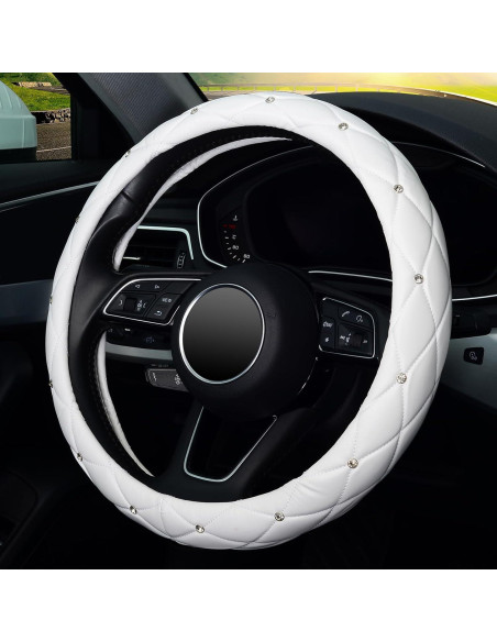 Cubierta de Volante KAFEEK KF10360-ZD Cuero Blanco 37-39 cm