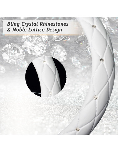 Cubierta de Volante KAFEEK KF10360-ZD Cuero Blanco 37-39 cm