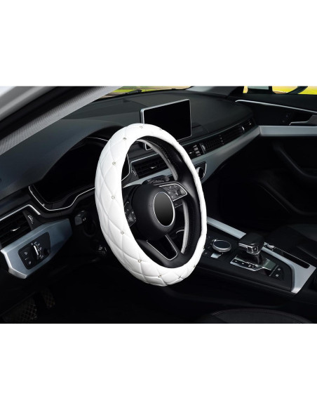 Cubierta de Volante KAFEEK KF10360-ZD Cuero Blanco 37-39 cm