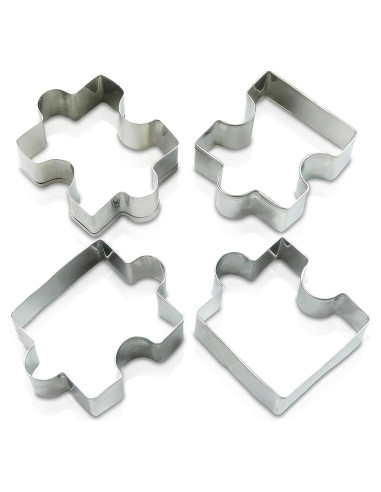 Juego de 4 Cortadores de Galletas Rompecabezas HYQO - Acero Inoxidable