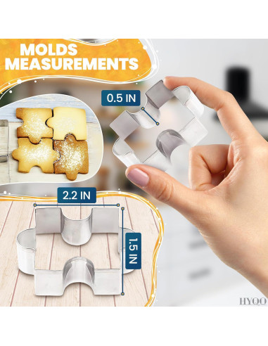 Juego de 4 Cortadores de Galletas Rompecabezas HYQO - Acero Inoxidable