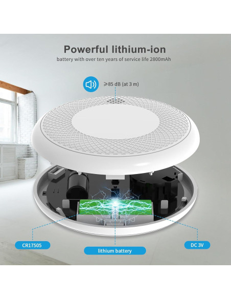 Detectores de Humo Runidur CS12 - Paquete de 3 Alarmas Fotoeléctricas