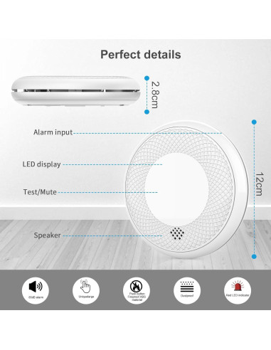 Detectores de Humo Runidur CS12 - Paquete de 3 Alarmas Fotoeléctricas