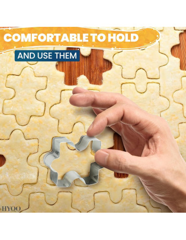 Juego de 4 Cortadores de Galletas Rompecabezas HYQO - Acero Inoxidable