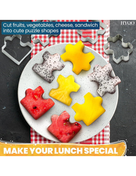 Juego de 4 Cortadores de Galletas Rompecabezas HYQO - Acero Inoxidable
