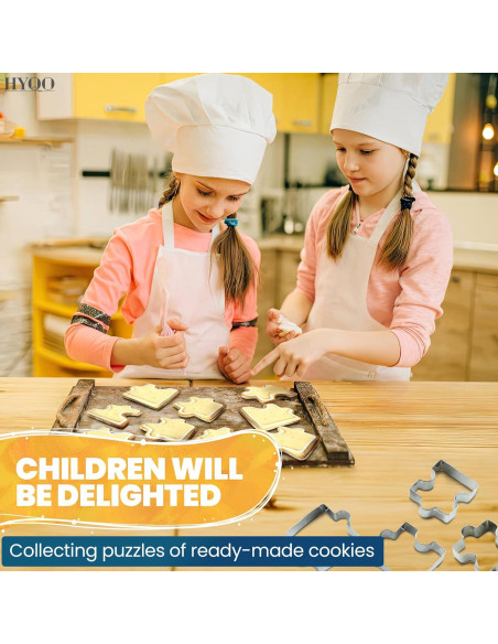 Juego de 4 Cortadores de Galletas Rompecabezas HYQO - Acero Inoxidable