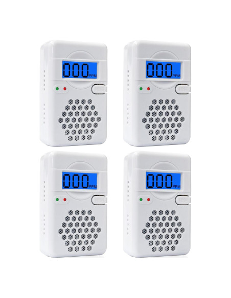 Paquete de 4 Detectores de Monóxido de Carbono USBNOVEL CDR-817
