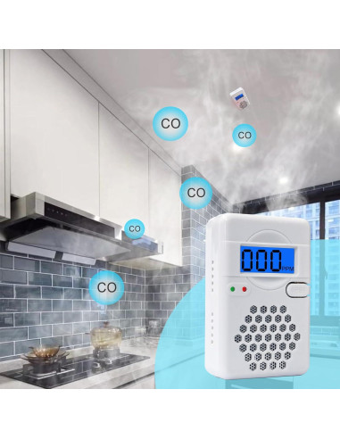 Paquete de 4 Detectores de Monóxido de Carbono USBNOVEL CDR-817