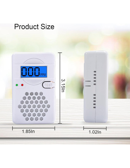 Paquete de 4 Detectores de Monóxido de Carbono USBNOVEL CDR-817
