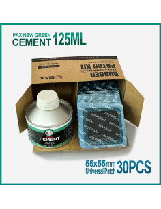 Kit de Parche Universal PAX 30 Pcs 55x55mm + Cemento Verde 250ml 2