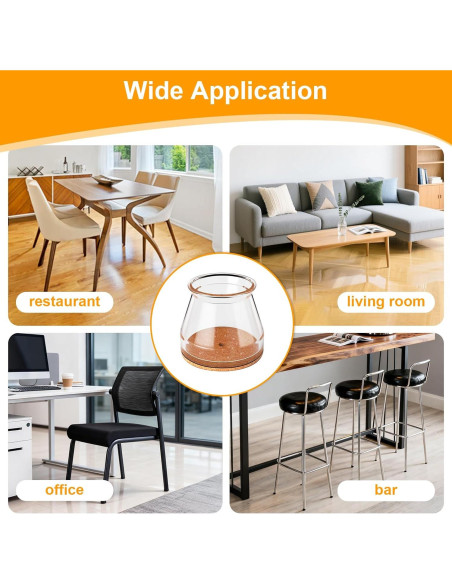 Ansible Protectores de Suelo para Patas de Sillas 36 Pcs Universal S